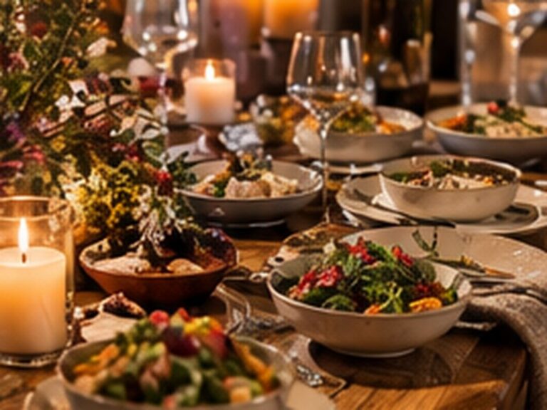 Dîner partagé aux chandelles